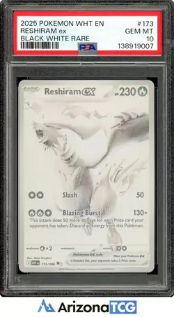 Pokemon 2025 Reshiram ex 173/086 Black White Rare White Flare GEM MINT PSA 10 - Image 1