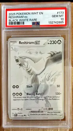 Pokemon 2025 Reshiram ex 173/086 Black White Rare White Flare GEM MINT PSA 10 - Image 1