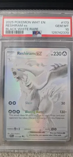 Pokemon 2025 Reshiram ex 173/086 Black White Rare White Flare GEM MINT PSA 10 - Image 3