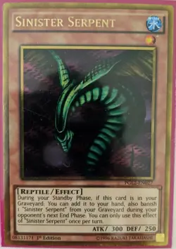 YuGiOh Sinister Serpent PGL2-EN027 1st Edition Gold Rare NM - Image 1