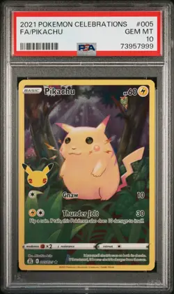 2021 POKEMON CELEBRATIONS #005 FULL ART PIKACHU PSA 10 LOW POP! - Image 1