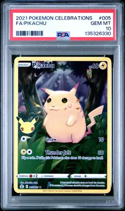 2021 POKEMON CELEBRATIONS #005 FULL ART/PIKACHU PSA 10 - Image 1