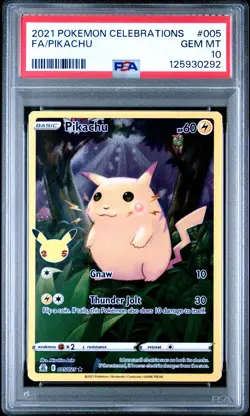 2021 POKEMON CELEBRATIONS #005 FULL ART/PIKACHU PSA 10 - Image 1