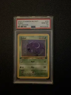 Pokemon Zubat 70 1st Edition 2000 Team Rocket Graded Card PSA 10 Mint - Image 1