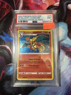 2022 Pokemon SWSH Black Star Promo Special Delivery Charizard UK Holo #075 PSA 9 - Image 1
