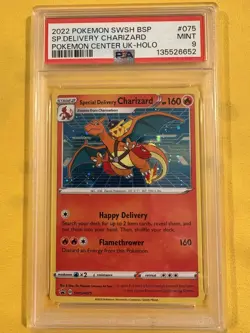 2022 POKEMON SWSH BLACK STAR PROMO #075 SPECIAL DELIVERY CHARIZARD-HOLO PSA 9 - Image 1