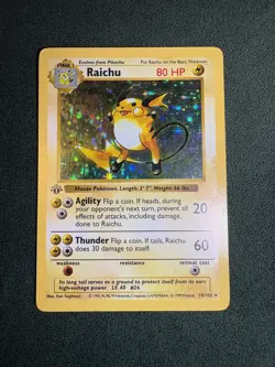 Raichu *1st Edition Holo Rare* English Base Set Pokemon TCG Card 14/102 - Image 1