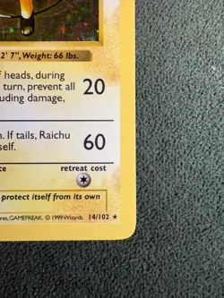 Raichu *1st Edition Holo Rare* English Base Set Pokemon TCG Card 14/102 - Image 5
