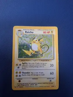Pokemon TCG Raichu Holo Rare Card 14/102 Base Set 1999 - Image 1