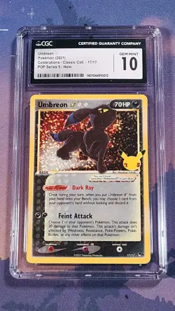 Pokemon TCG Umbreon Gold Star 17/17 Celebrations Classic Collection CGC 10 - Image 1