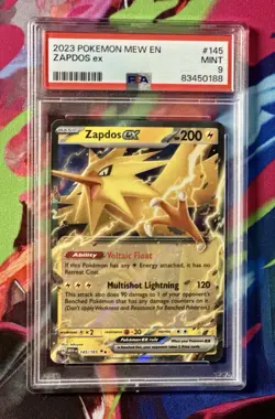 Holo Zapdos EX 145/165 PSA 9 Scarlet & Violet 151 Ultra Rare Pokemon Card - Image 1