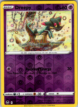 POKEMON Card - Dreepy 087/195 - Reverse Holo - Silver Tempest - NM - Image 1