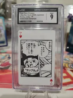Tony Tony Chopper 7 of Hearts One Piece 2008 Shonen Jump Playing Card CGC 9 MINT - Image 2