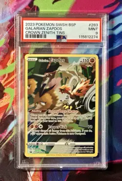 Pokemon Galarian Zapdos TCG Crown Zenith Promo Card SWSH283 PSA 9 - Image 1