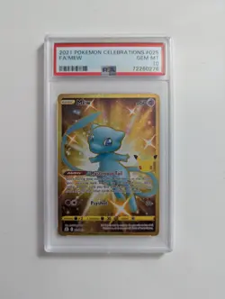Pokemon TCG Celebrations Mew Gold Full Art Holo Card 2525 PSA 10 Secret G2U - Image 1