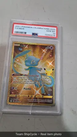 Pokemon TCG Celebrations Mew Gold Full Art Holo Card 2525 PSA 10 Secret G2U - Image 4