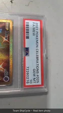 Pokemon TCG Celebrations Mew Gold Full Art Holo Card 2525 PSA 10 Secret G2U - Image 5