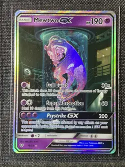 Mewtwo GX Holo Rare Mewtube MP Holo Secret Rare Card 78/73 Shining Legends - Image 1