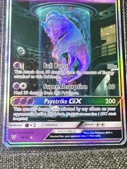 Mewtwo GX Holo Rare Mewtube MP Holo Secret Rare Card 78/73 Shining Legends - Image 4