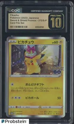 2022 Pokemon JPN SWSH Promos #272/S-P Pikachu Card File Set CGC 10 PRISTINE - Image 1