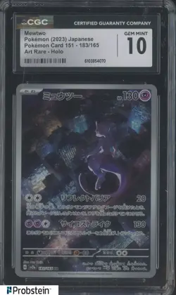 2023 Pokemon Japanese Card 151 #183/165 Mewtwo Holo CGC 10 GEM MINT - Image 1