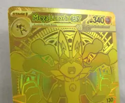 Mega Lucario ex Pokemon TCG Card ME01 Mega Evolution #188/132 Hyper Rare NM - Image 3