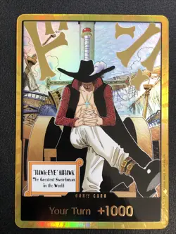 DON!! Card (Dracule Mihawk) (Gold) The Azure Sea's Seven Foil NM/M - Image 1