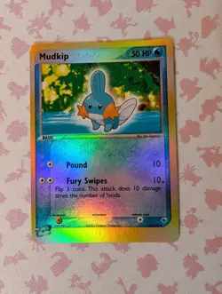 Pokemon TCG Mudkip Reverse Holo Card 60/109 EX Ruby & Sapphire 2003 LP E Reader - Image 2