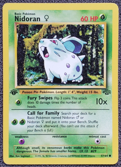 1st Edition Nidoran - Jungle - #57/64 - Vintage Pokemon Card 1999 WOTC - Image 1