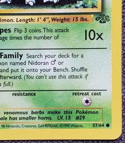 1st Edition Nidoran - Jungle - #57/64 - Vintage Pokemon Card 1999 WOTC - Image 4