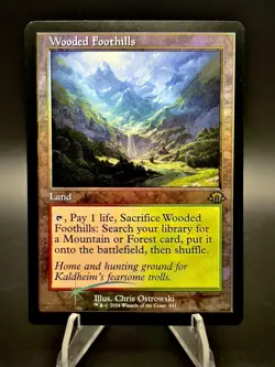 WOTC Modern Horizons 3 Wooded Foothills (Retro Frame) (R) (Foil) NM - Image 1