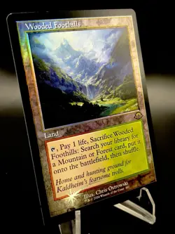 WOTC Modern Horizons 3 Wooded Foothills (Retro Frame) (R) (Foil) NM - Image 2