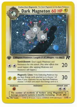 2000 POKEMON TEAM ROCKET HOLO RARE TCG DARK MAGNETON #11/82 - Image 1