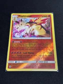 Typhlosion REVERSE HOLO RARE 42/214 SM Lost Thunder Pokemon 2018 Pack Fresh NM - Image 1