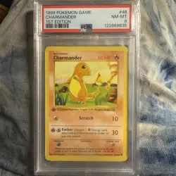 Pokemon Charmander 1st Edition Base Set 1999 46/102 PSA 8 New Cert! - Image 1