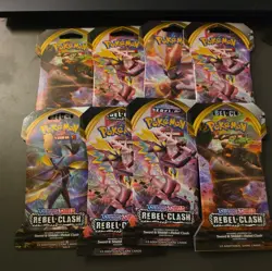 Pokemon TCG: Sword and Shield Rebel Clash Sleeved Booster Packs x8 (NEW/ SEALED) - Image 1