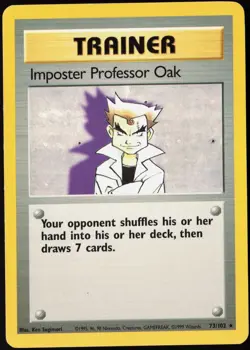 2000 Pokemon Base Set Unlimited Imposter Professor Oak /102 Rare #102 NM - Image 1