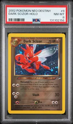 2002 POKEMON NEO DESTINY #9 DARK SCIZOR-HOLO PSA 8 - Image 1
