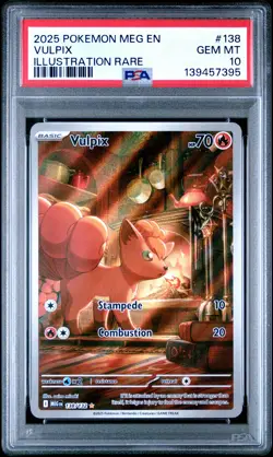 2025 POKEMON MEG EN-MEGA EVOLUTION ILLUSTRATION RARE #138 VULPIX PSA 10 - Image 1