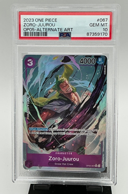 OP05-067 One Piece CCG ZORO- JUUROU Awakening of the New Era Alt Art PSA 10 - Image 1