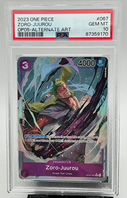 OP05-067 One Piece CCG ZORO- JUUROU Awakening of the New Era Alt Art PSA 10 - Image 2
