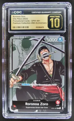 2022 ONE PIECE CCG RORONOA ZORO MANGA ALT AT OP01-001 CGC 10 PRISTINE C PT - Image 1