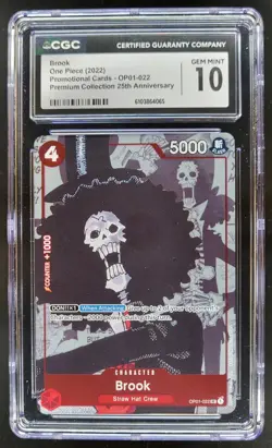 2022 ONE PIECE CCG BROOK 25TH ANNIVERSARY OP01-022 CGC 10 C PT - Image 1