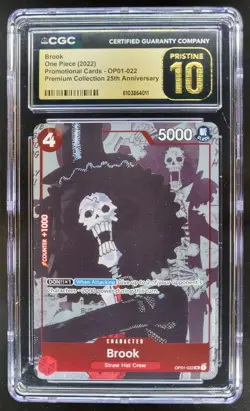 2022 ONE PIECE CCG BROOK 25TH ANNIVERSARY OP01-022 CGC 10 PRISTINE E PT - Image 1