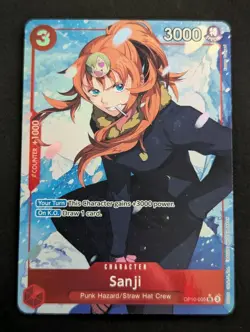 2025 One Piece Card Game Royal Blood OP10 SR English Sanji (Alt Art) OP10-005 NM - Image 1