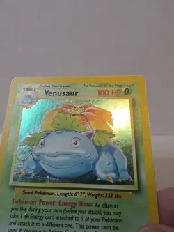 Base Set Venusaur 15/102 Pokemon Card Holo Rare 1999 WOTC Vintage TCG LP/MP - Image 2