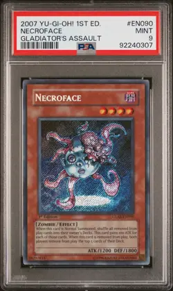 Necroface GLAS-EN090 1st Edition Secret Rare NA Yu-gi-oh PSA 9 *307 - Image 1