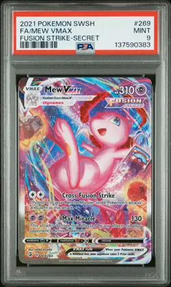 2021 POKEMON SWORD & SHIELD FUSION STRIKE SECRET #269 FULL ART/MEW VMAX PSA 9 - Image 1