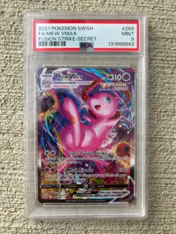 2021 POKEMON SWORD & SHIELD FUSION STRIKE SECRET #269 FULL ART/MEW VMAX PSA 9 - Image 1
