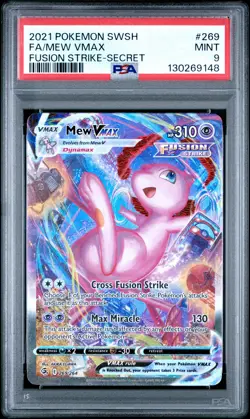 2021 POKEMON SWORD & SHIELD FUSION STRIKE SECRET #269 FULL ART/MEW VMAX PSA 9 - Image 1